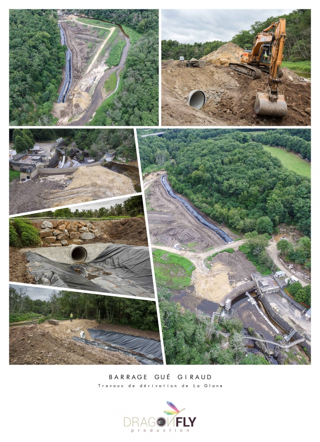 Barrage du gué Giraud en travaux