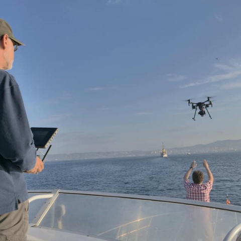 The use of drones to measure the chemistry of ship plumes