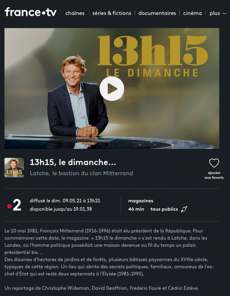 France TV Latche Mitterrand 05-2021